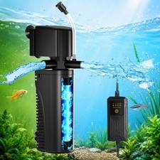 Aquarium UV Filter Green Water Light Timer Dual Outlet Aerator 1030 Gallon