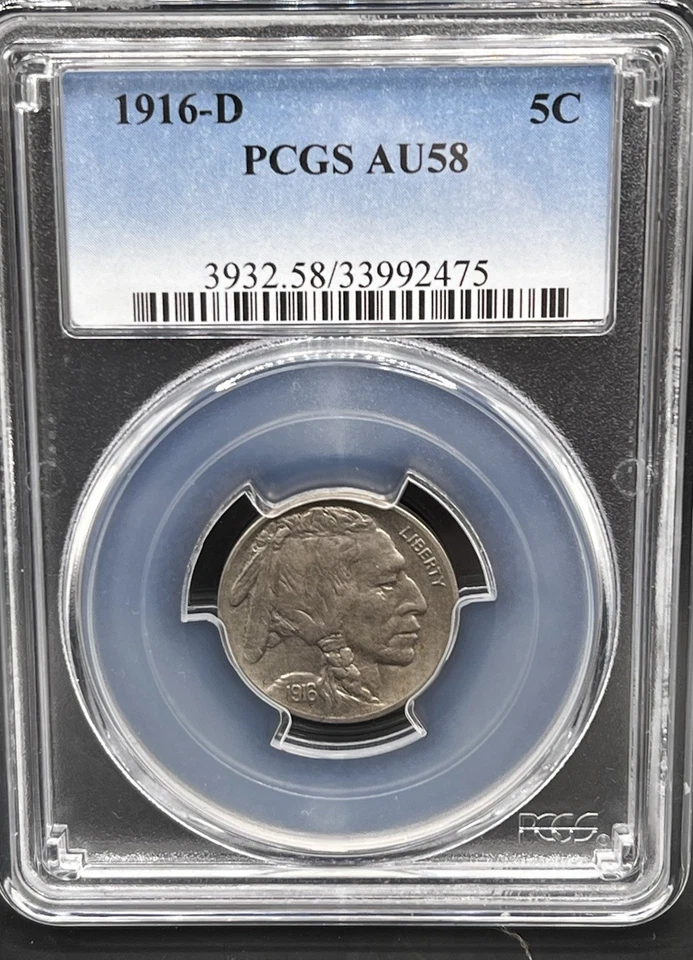 1916 D Buffalo Nickel 5C PCGS AU58 - 25188 - Image 3 of 3