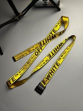 OFF-WHITE BELT YELLOW INDUSTRIAL LOGO BUKLE WOVEN