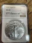 2026 $1 American Silver Eagle NGC MS69 Brown Label # 646 Free Shipping 📦