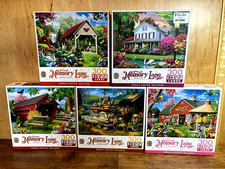 Master Pieces Memory Lane 300 Large Piece Puzzles, Lot of 5, Used, Complete