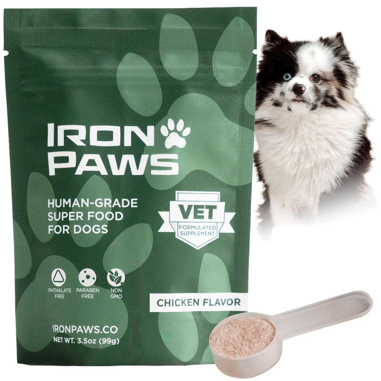 Paws Human-grade Superfood For Dogs, Premium Greens Powder Supplement Fo...