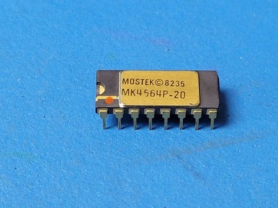 (1 PC) MK4564P-20 MOSTEK Page Mode DRAM 64Kx1 200ns GOLD CDIP16
