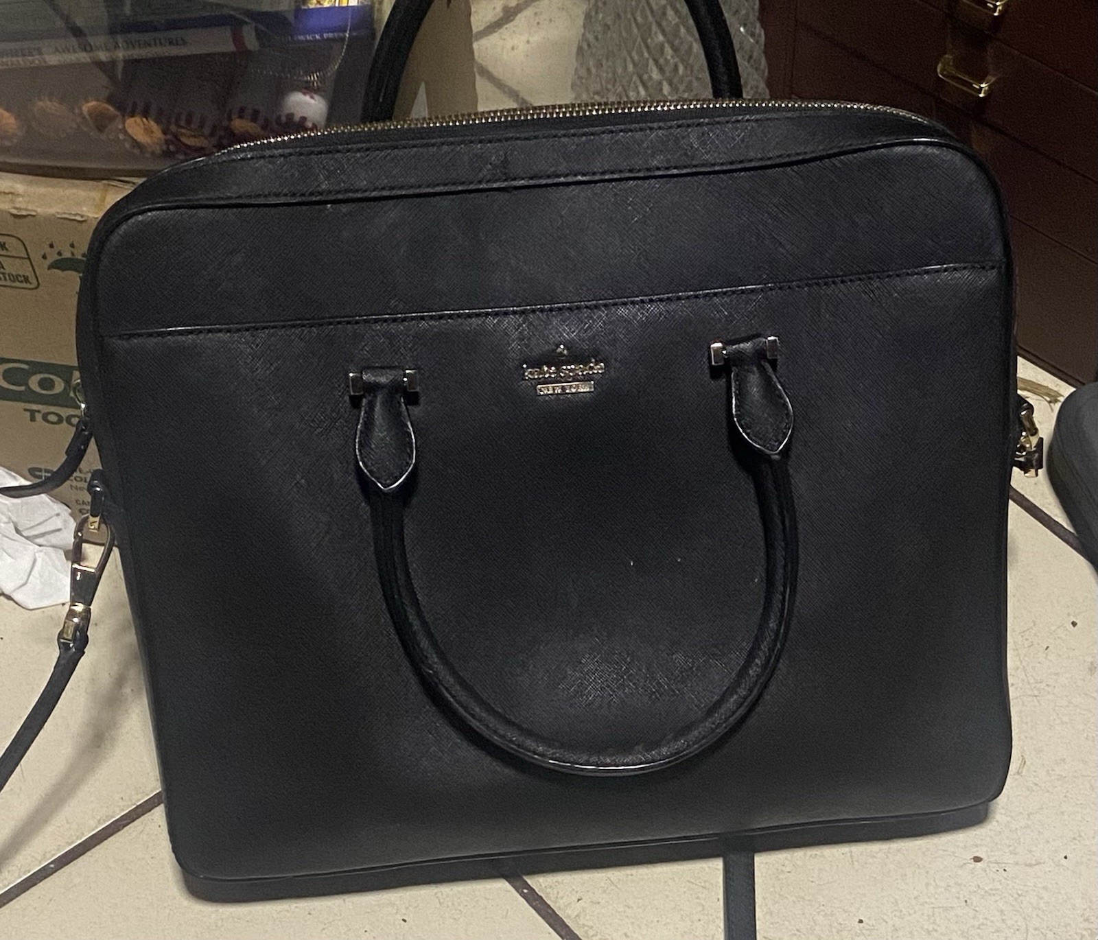 New Kate Spade Saffiano Leather Laptop Messenger Bag 13" Cro