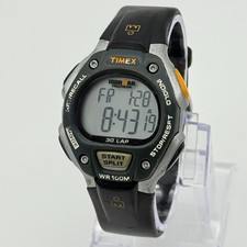 Men's TIMEX Ironman Triathlon Digital 30 Lap Sport Watch, Black/Gray, Runs, 38mm