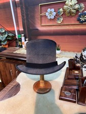 Black Silk Top Hat / Steampunk Victorian costume cosplay Hat