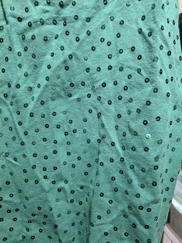 Maglione donna Colleen Lopez verde paillettes frange senza maniche taglia large - Foto 2 di 7