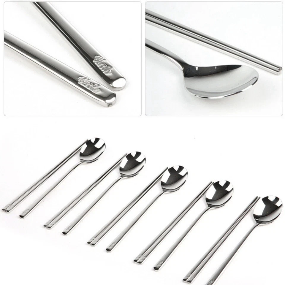 Juego de cubiertos coreanos Fissler para 5 palillos cuchara de manzana cena familiar/seguimiento Foto 3 de 4