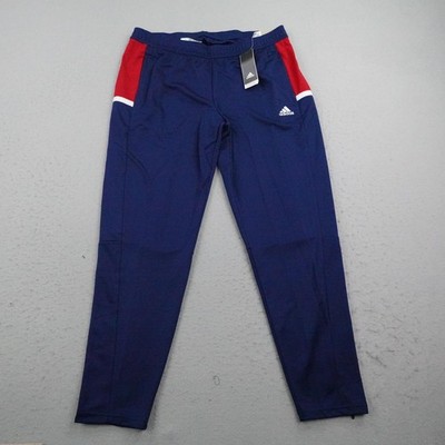Adidas Pants Mens XL Blue Red AEROREADY Track Joggers Soccer Football Gym NEW