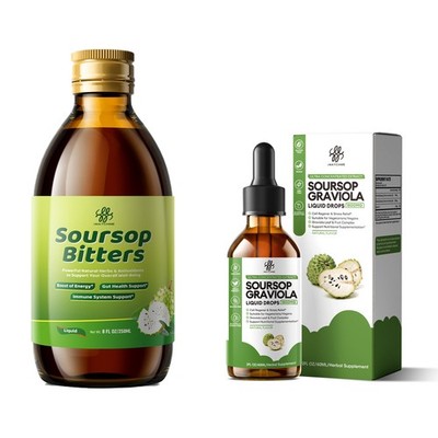 Soursop & Turmeric Detox Living Bitters Vegan/Gluten-Free/Natural 2/8 Fl Oz