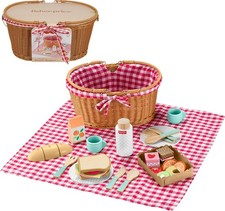 Fisher-Price Picnic Basket 31-Piece Wooden Food Playset New Toy Gift