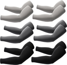 6 Pairs Arm Sleeves, UPF 50 Cooling UV Sun Protection Sports Compression Sleeves