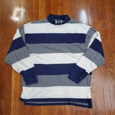 Vintage GAP Rugby Shirt 90s Striped Sweatshirt New York USA Made Travis Scott