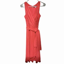 Tommy Hilfiger Coral Sleeveless Faux Wrap Dress