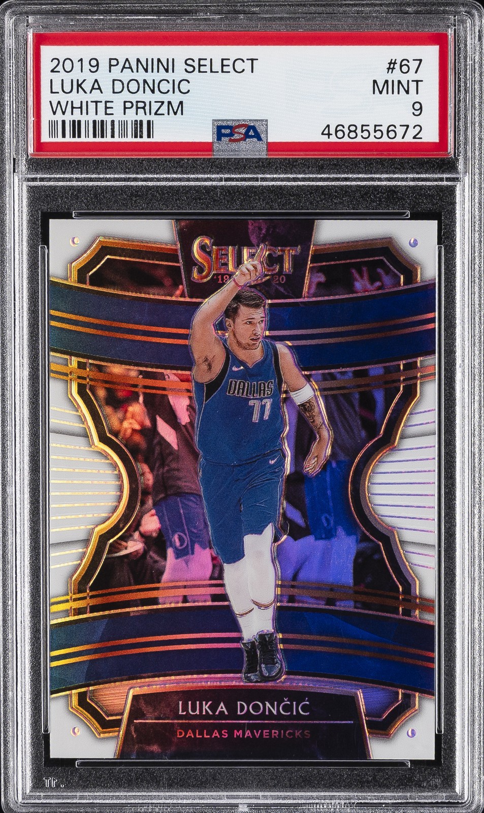 2019 PANINI SELECT WHITE PRIZM #67 LUKA DONCIC #/149 PSA 9