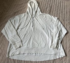 Aerie Women's Size Large Oversized Lightweight Pullover Hoodie Zipper White