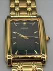 Seiko Tank Watch Men 25mm Black Dial Gold Tone V701-5e49 PARTS UNTESTED