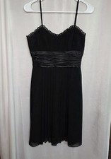 Democracy Black Evening Cocktail Ruched Spaghetti Strap Dress Size 6 Formal 