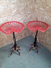 2 x vintage metal industrial / bar stools...