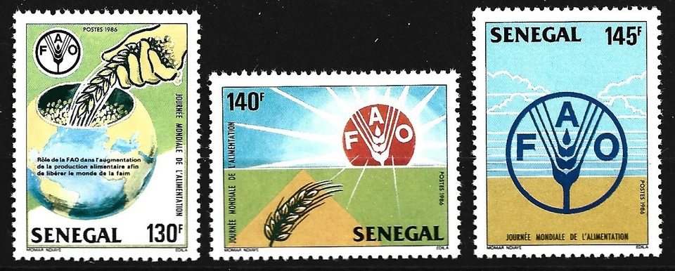 Senegal - Welternährungstag Satz postfrisch 1987 Mi. 933-935 - Bild 1 von 1
