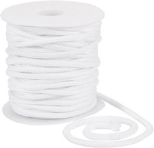 27.34 Yards White Drawstring Rope, 6mm Polycotton Soft Drawstring Cord with P...