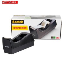 Stylish Refillable Tape Dispenser - Black Polystyrene for Sustainable Office