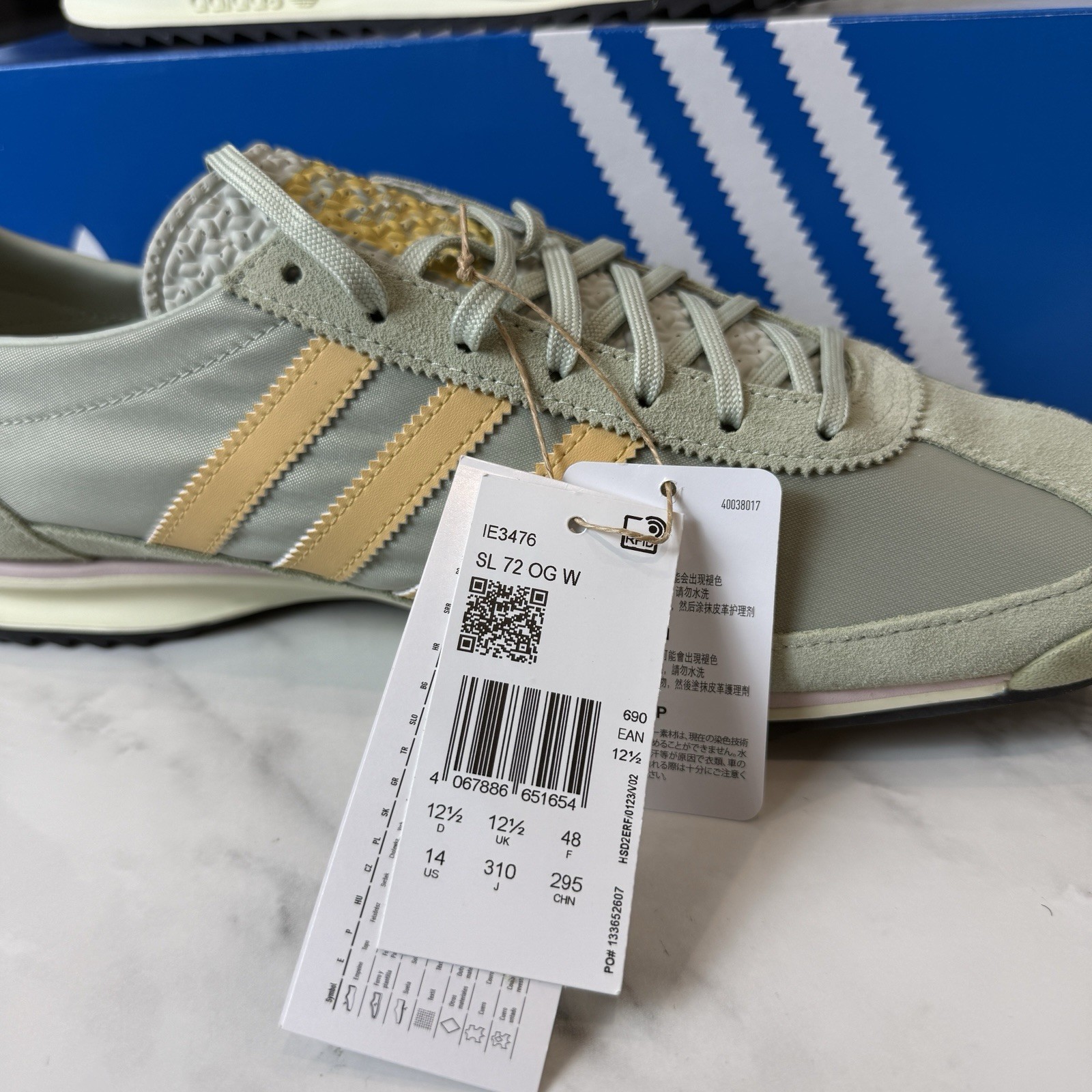 Adidas SL 72 OG W Trainers Women’s UK 12.5 Big Size Retro Running IE3476 New image 2