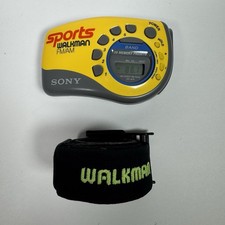 Sony SRF-M78 Yellow Sports Walkman AM/FM Radio Armband Tested Works Vtg