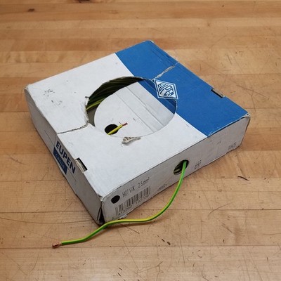 Eupen H07V-K  Cable, 1 Wire, 2.5mm²/14Awg, Green/Yellow - NEW