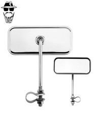 2x ORIGINAL LOWRIDER Rectangle Bicycle Rear View Mirror All Chrome Cruisers/BMX.