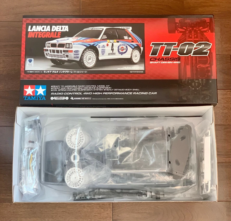 TAMIYA 58570 1/10 R/C LANCIA DELTA INTEGRALE (TT-02 Chassis) Nuovo con scatola - Immagine 2 di 4