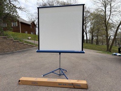 Vintage Da-Lite Flyer 40x40 Projection Screen Tripod Portable w/ Original Box