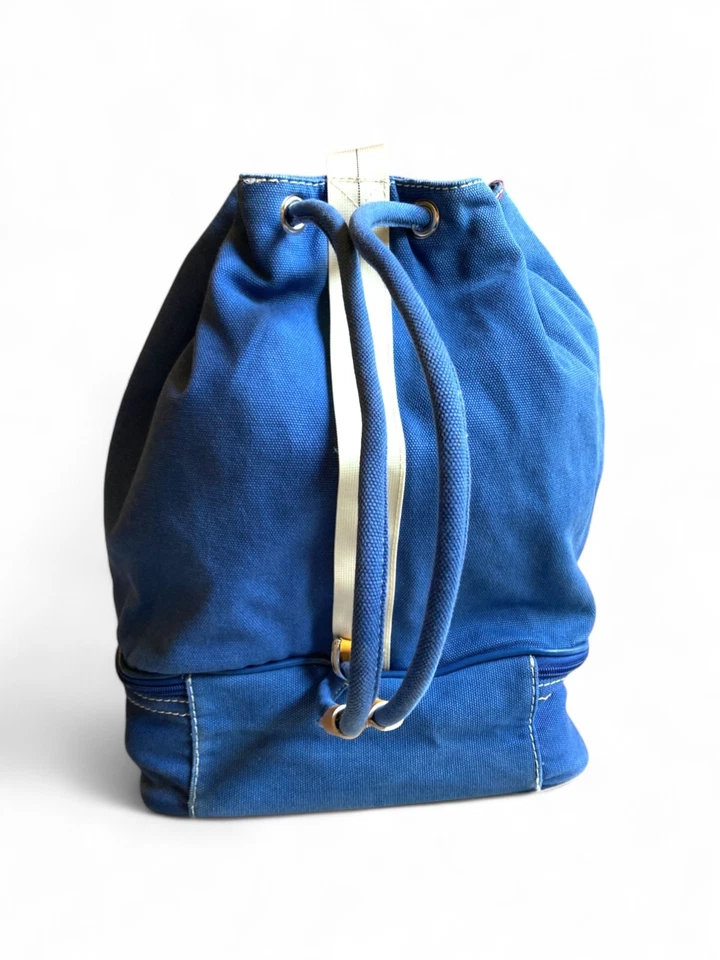 Mochila de lona Diane von Furstenberg bolsa de viaje azul compartimento inferior  Foto 4 de 4