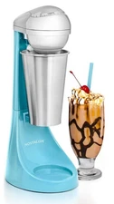 Electric Milkshake Maker Stainless Steel 16oz Drink Mixer Blue Easy Clean