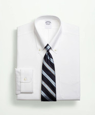 NEW Brooks Brothers Stretch Supima OXFORD DRESS SHIRT WHITE 17.5-35/100 AUTHENTI