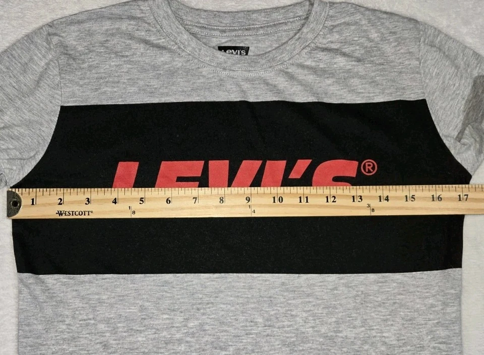 Camiseta de manga corta Levis gris negra para niños talla mediana 10/12 Foto 3 de 4