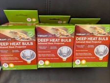  3 Vibrant Life Deep Heat Bulb for Reptile Terrarium Habitat Lighting, 75 Watts