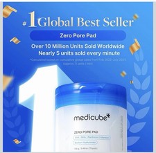 Medicube Zero Pore Pads 2.0, Dual-Textured Facial Toner Pads for Exfoliation and