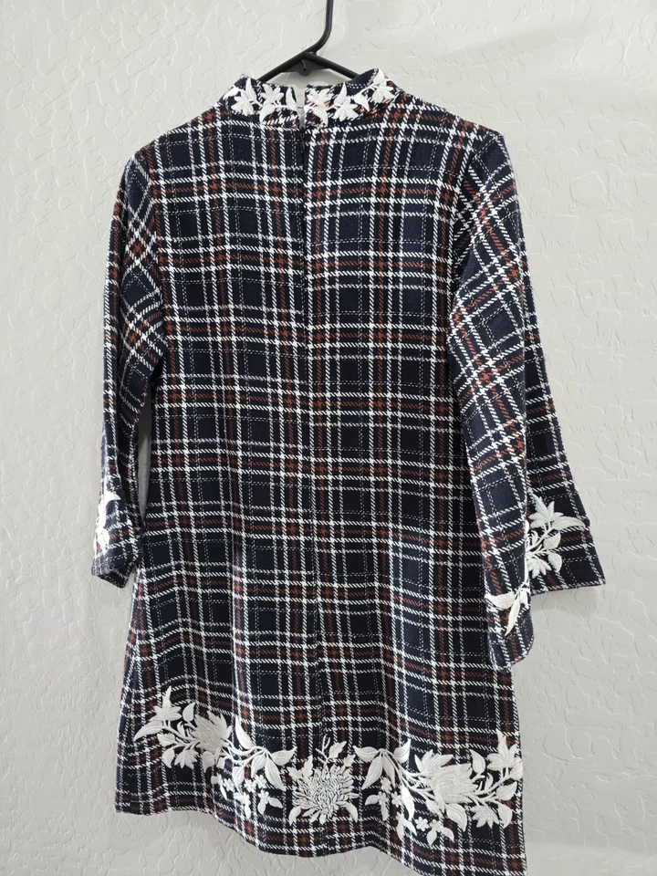 Vestido Fanm Mon Layla Tweed, Floral Bordado Cuello Simulado, Manga Ancha 3/4 Foto 4 de 4