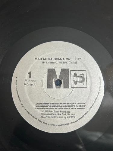 MADONNA MAD-MEGA-DONNA MIX RARE 1989 12 INCH USA SINGLE