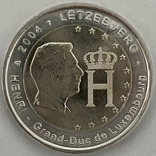 2 Euro Gedenkm&uuml;nze Luxemburg 2004, Monogramm Gro&szlig;herzog Henri, unz.