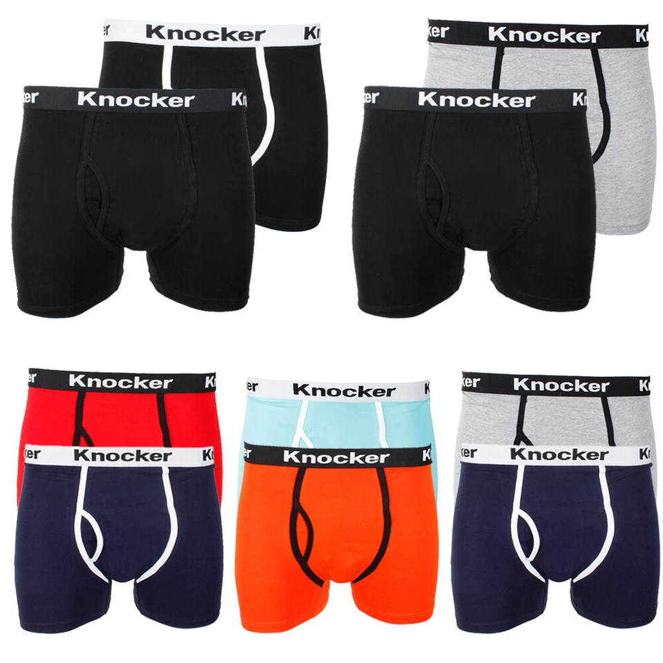 Knockers Men's 2 Pack Cotton Spandex Boxer Briefs