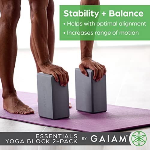 Gaiam Essentials Yoga Block Set Of 2 Supportive Latex Eva Foam Soft