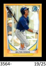 1-2014 BOWMAN CHROME DRAFT ORANGE REFRACTOR MILTON RAMOS A'S 19/25