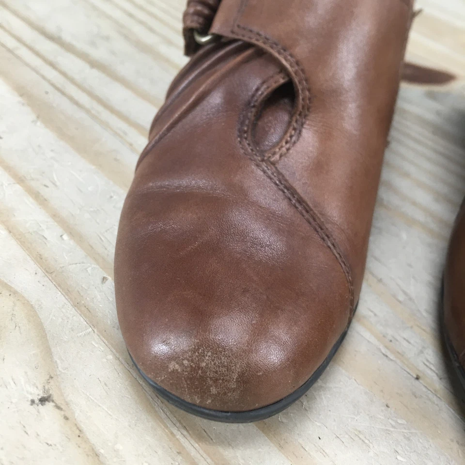 Earth Shoes Feminino 8 B Voyager Bomba Couro Marrom Salto Cone Conforto - Imagem 4 de 4