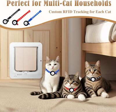 Smart Cat Door Microchip Pet Door RFID Collar Sensor Automatic
