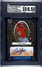 2022 Panini Chronicles Obsidian Juan Yepez ETCH ORANGE /50 SGC 8.5 w/10 AUTO RC