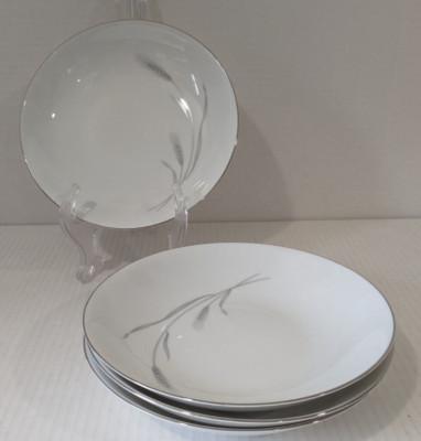 Johann Haviland Set of 4 Silver Wheat Coupe Soup Salad Bowl Bavaria Germany 7.5''