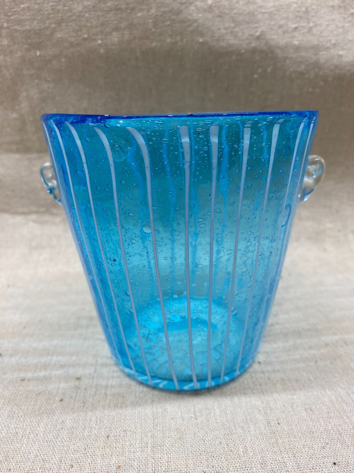 Venini Murano Italy for Disaronno Vintage Ice Bucket Art Glass