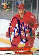 Adrian Aucoin autographed Hockey Card (Team Canada) 1994 Fleer Ultra #458